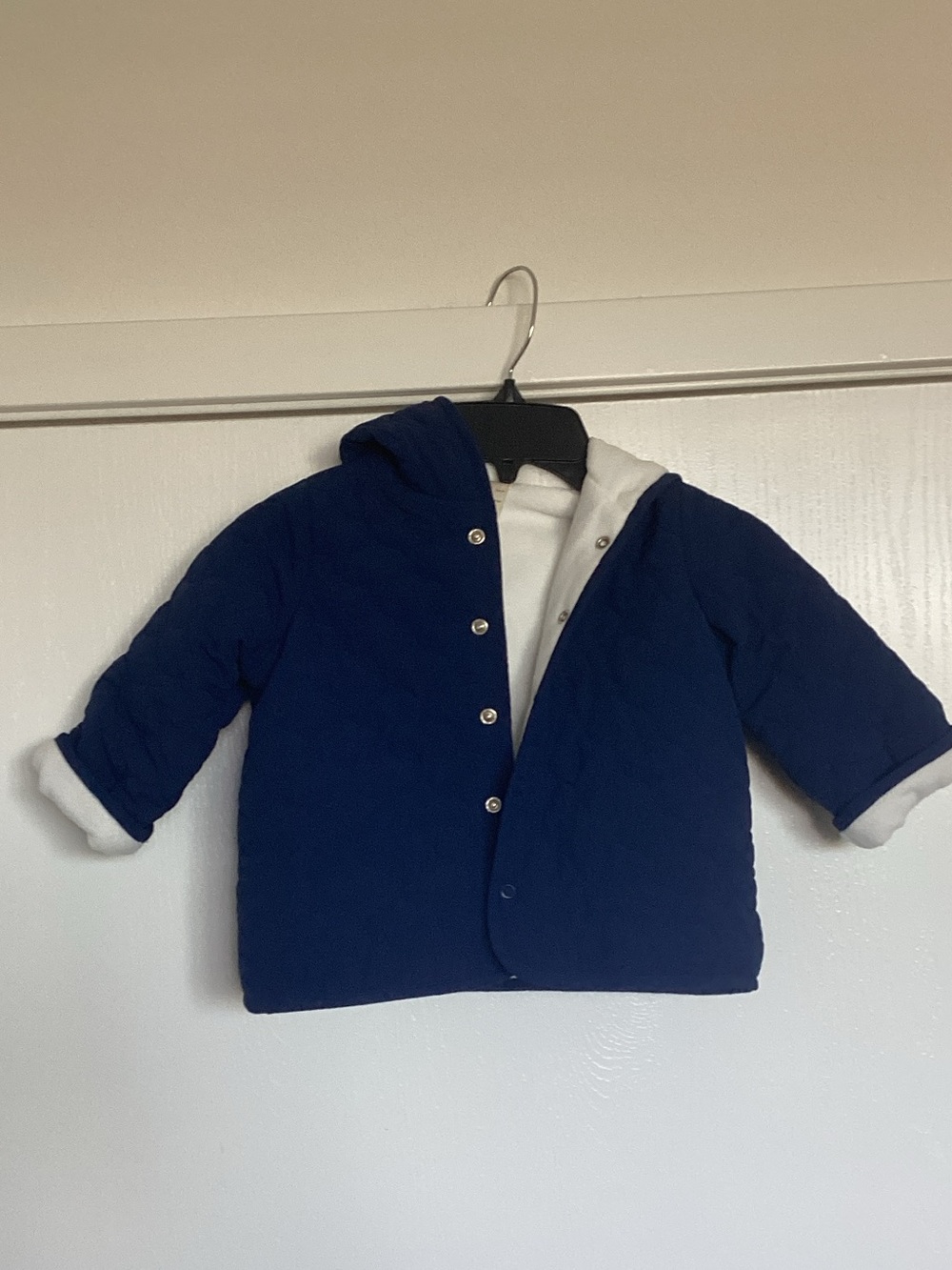 First Impressions Navy Hooded Jacket with White Lining
